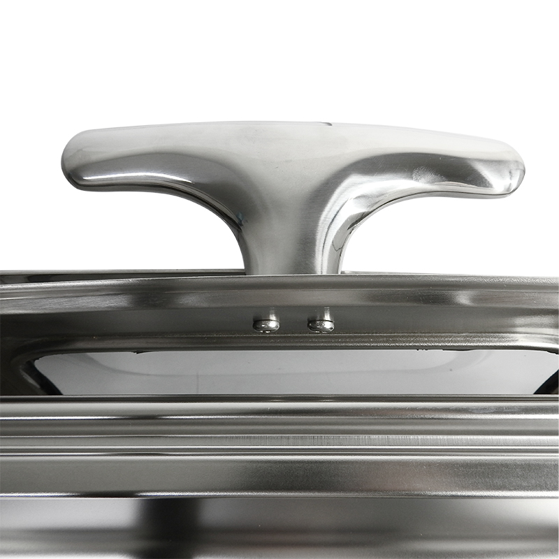 หม้ออุ่นอาหาร 9 ลิตร ทรงเหลี่ยม ฝาทรงโดมมีหน้าต่างกระจก