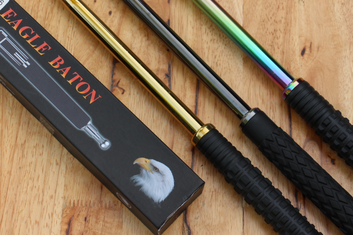 กระบองเหล็ก ดิ้วเหล็ก 3 ท่อน EAGLE Baton. ของแท้ (สีทอง)