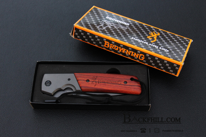 มีดพับด้ามไม้ BROWNING DA52 Stainless Steel มีด OME เกรดดี จากค่ายเขากวาง