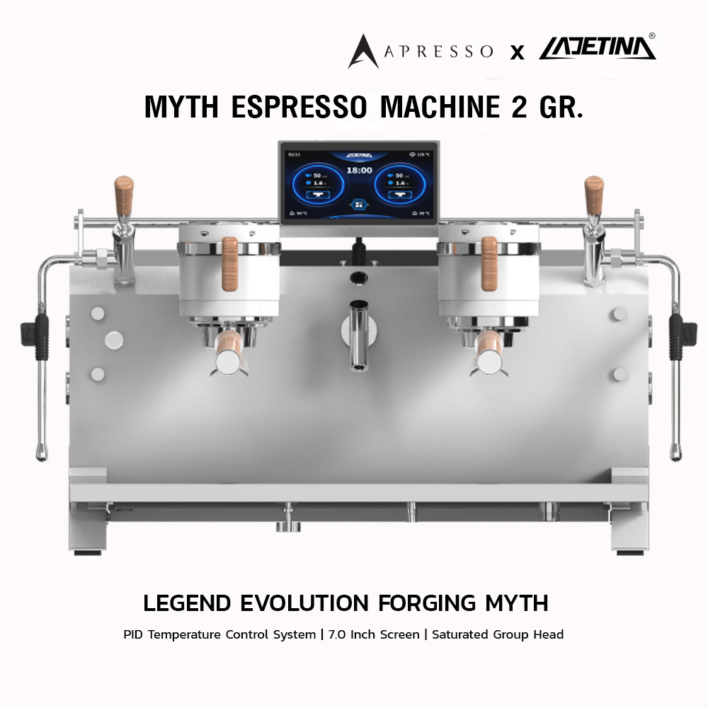 LADETINA MYTH AT2-2 | Dual Group Espresso Machine with Pre-Infusion | Dual Boiler | Touchscreen Control
