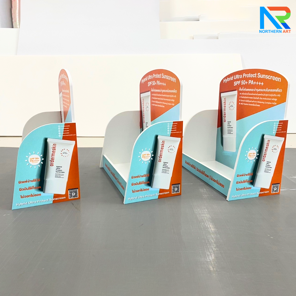 ชั้นวางสินค้าตั้งโต๊ะ TB-19 ขนาด (W) 23 x (D) 12 x (H) 25 cm. วัสดุพลาสวูดหนา 5 มม.