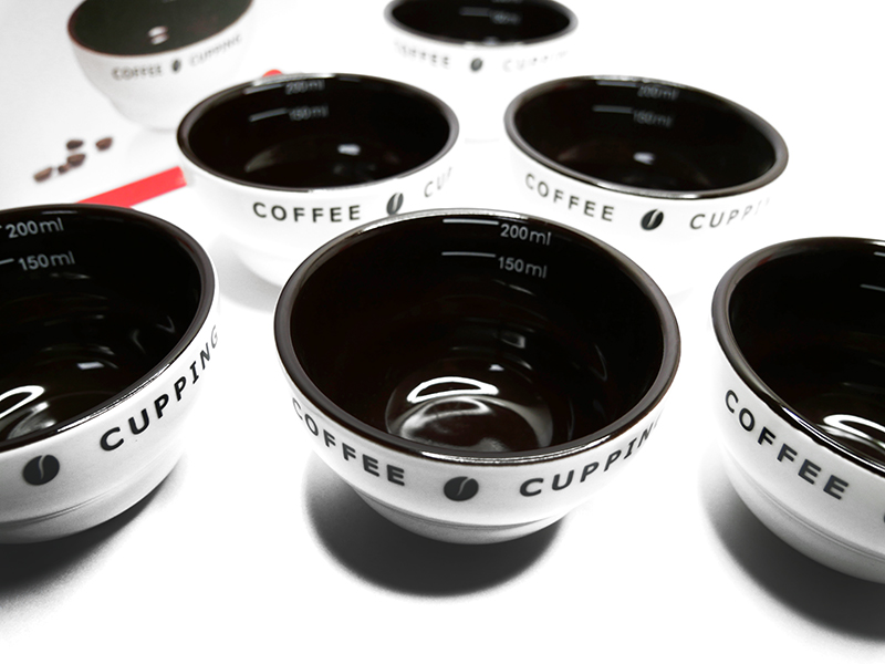 ถ้วยคัปปิ้ง ทดสอบรสชาติกาแฟ 150-200ml ชุด 6 ใบ สีขาว ด้านในสีดำ