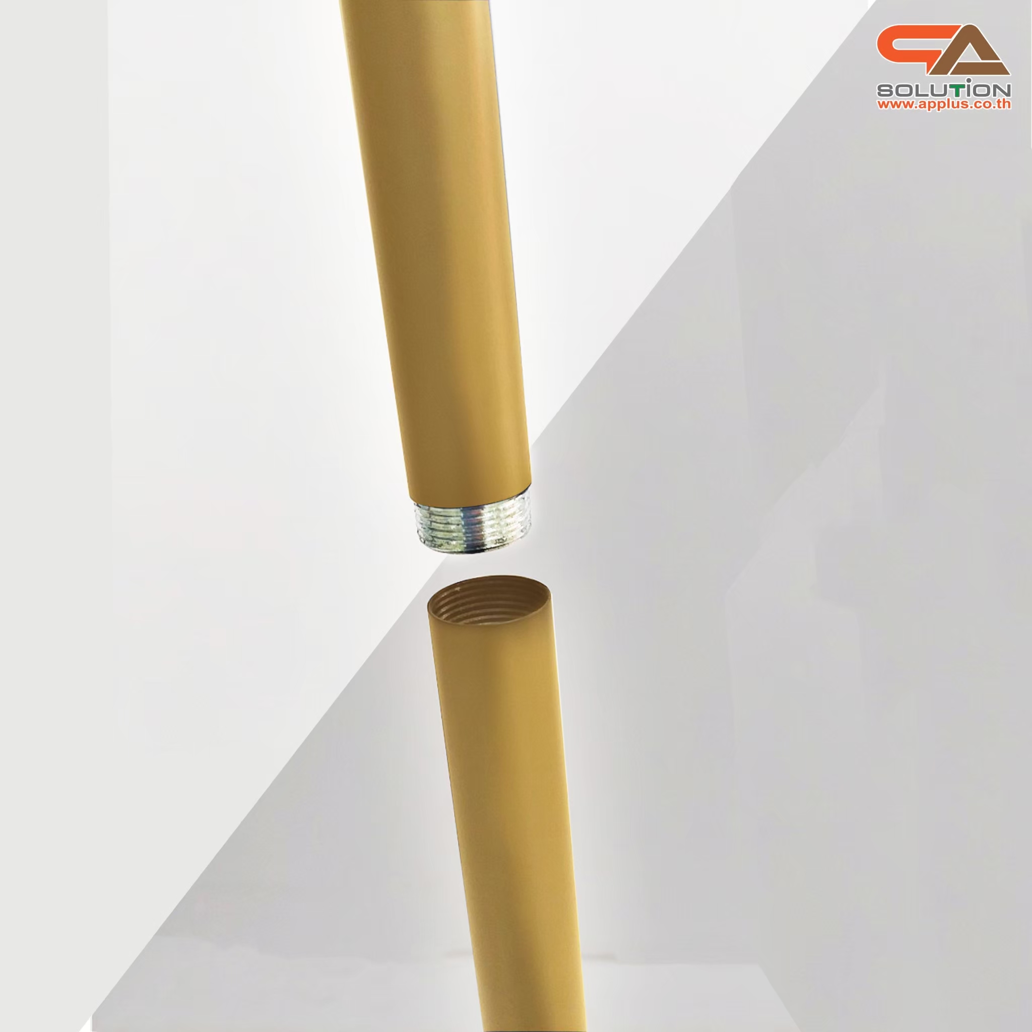 โปสเตอร์สแตนด์ ขนาด 40x60 cm. สีทอง ฐานกลม เสาเดี่ยว สอดภาพจากด้านข้าง เปลี่ยนมุมเอน ปรับแนวตั้ง-แนวนอนได้