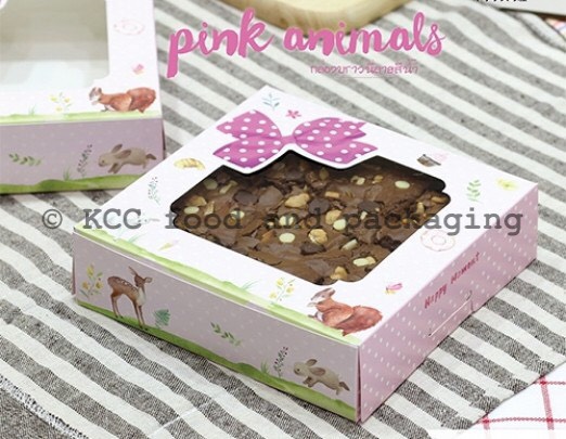 กล่องบราวนี่ ลายน้ำ Pink Animals (20ใบ) BT0108105