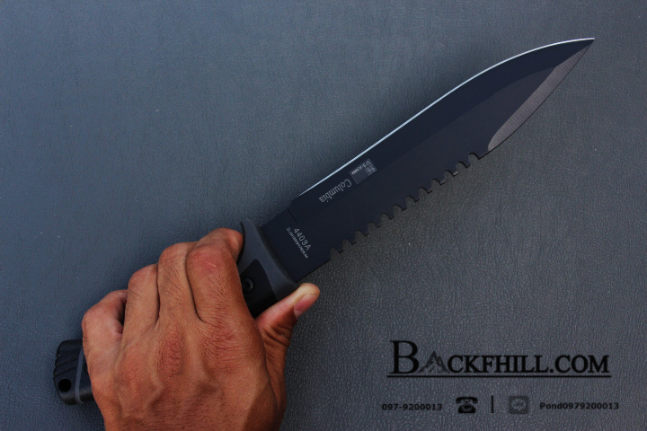 มีดใบตาย COLUMBIA รุ่น 4403A ใบมีดรมดำ CABON STEEL พร้อมซองไนลอน