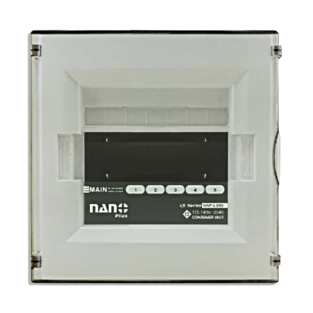 NANO ตู้คอนซูมเมอร์ยูนิต NANO PLUS (LS-Series) ขนาด 5-7 ช่อง (ตู้เปล่า) ฝาดำใส