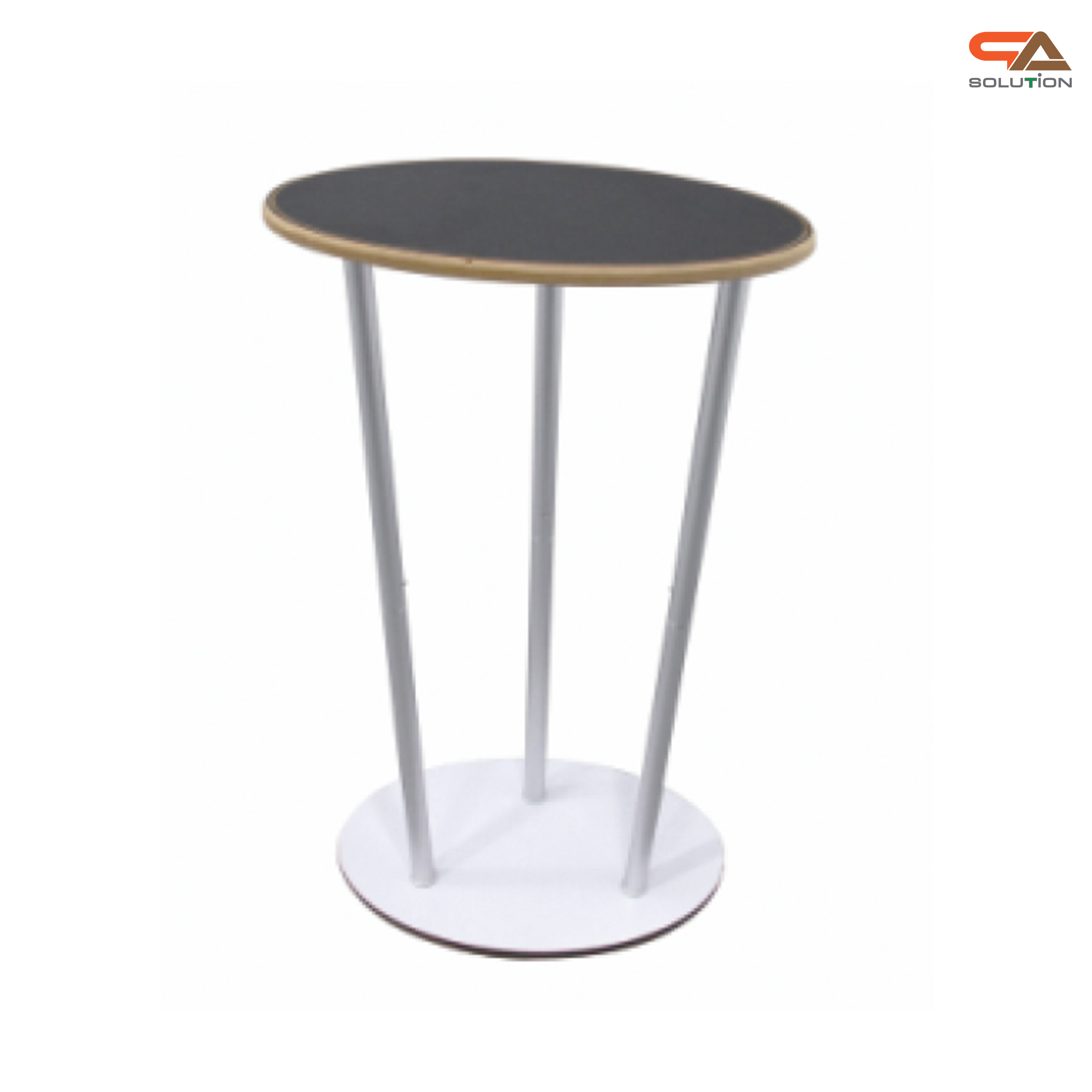 เคาน์เตอร์ผ้าออกบูธ รุ่น R08 ทรงกลม TOP วงกลม ขนาด 70 ซม. งานพิมพ์ผ้าสกรีน ถอดประกอบได้ พร้อมกระเป๋า 1 ใบ