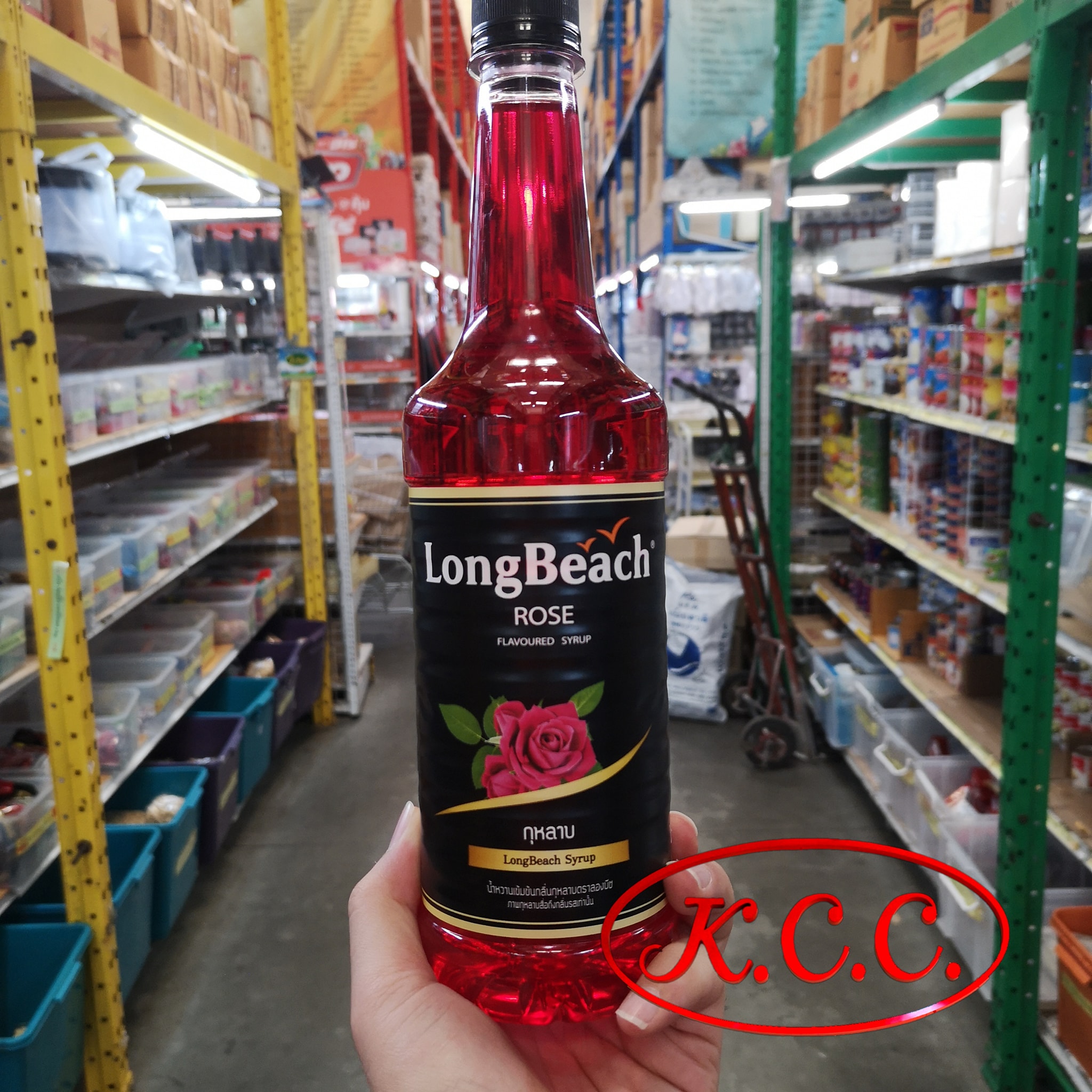 ลองบีช ไซรัป กลิ่น กุหลาบ ขนาด 740 ml. (LongBeach Syrup Rose)