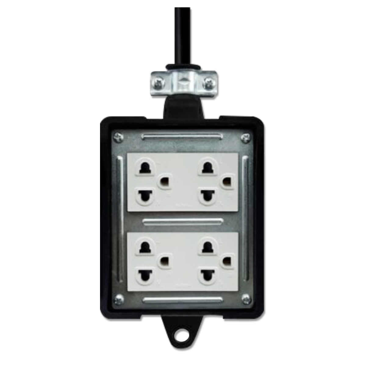 NANO บล็อคยาง (ไม่มีสวิตช์) พร้อมเต้ารับ 4 ช่อง 16A (สายยาว 5M) รุ่น RB16NS4-5M (1 ชิ้น/กล่อง)