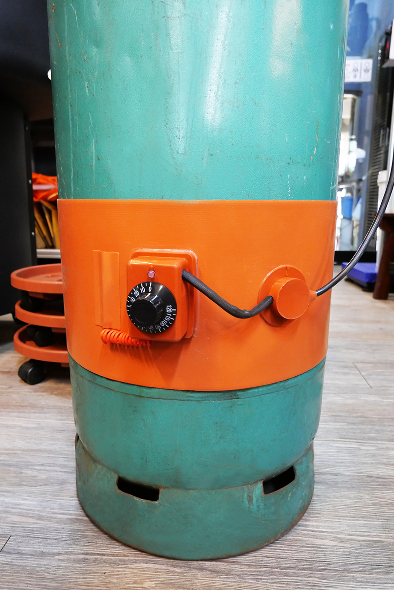 แผ่นยางซิลิโคน เครื่องทำความร้อนเทอร์โมสตัท สำหรับอุ่นถังแก๊สที่เกาะตัวเป็นน้ำแข็ง