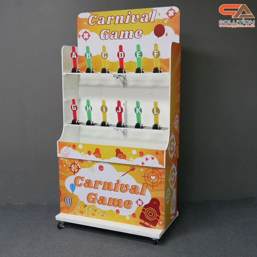 เกมส์ CARNIVAL GAME ยิงเป้าเหล็กแท่ง ขนาด (W) 90 x (L)50 x (H)176 cm. พร้อมเป้าเหล็ก 12 อัน ปืนกระสุนโฟม 2 ชุด