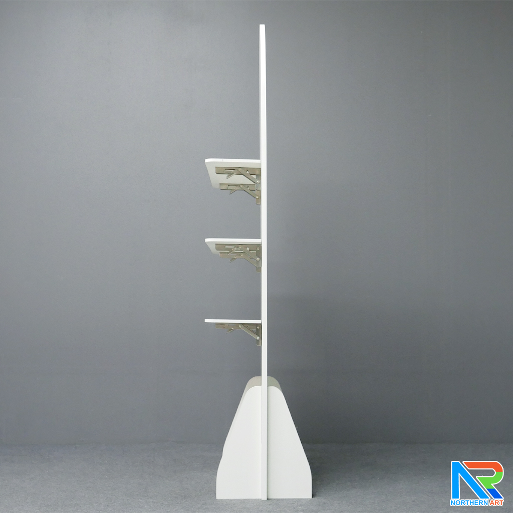 ชั้นวางสแตนดี้ไม้ MDF ปิดผิวเมลามีน แบบพับขั้นวางได้