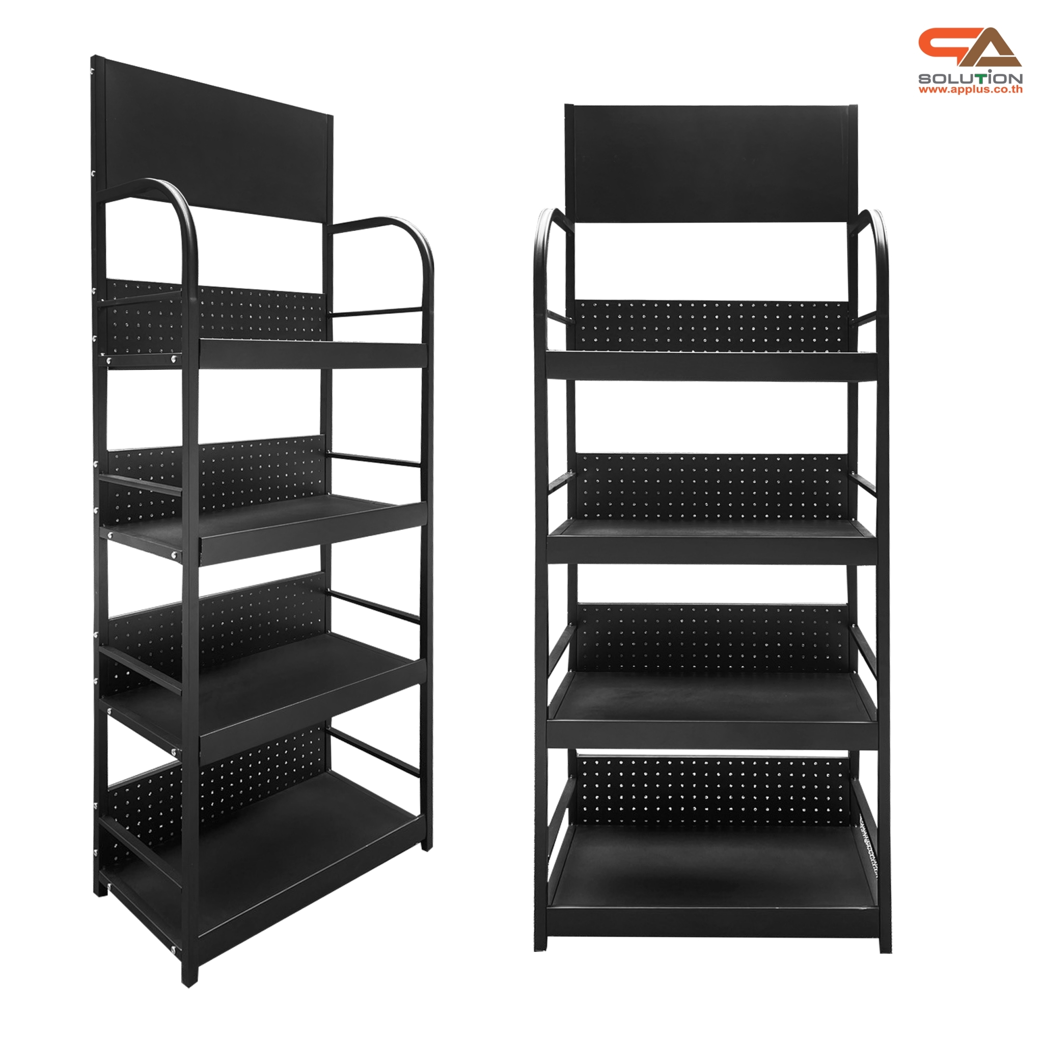 ชั้นวางสินค้าเหล็ก 4 ชั้น สีดำ ขนาด (W)60 x (D)30 x (H)160 ซม. ถอดประกอบได้