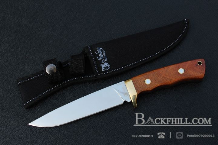 มีดใบตาย COLUMBIA รุ่น SA28 ใบสแตนเลสปัดเงา ด้ามไม้