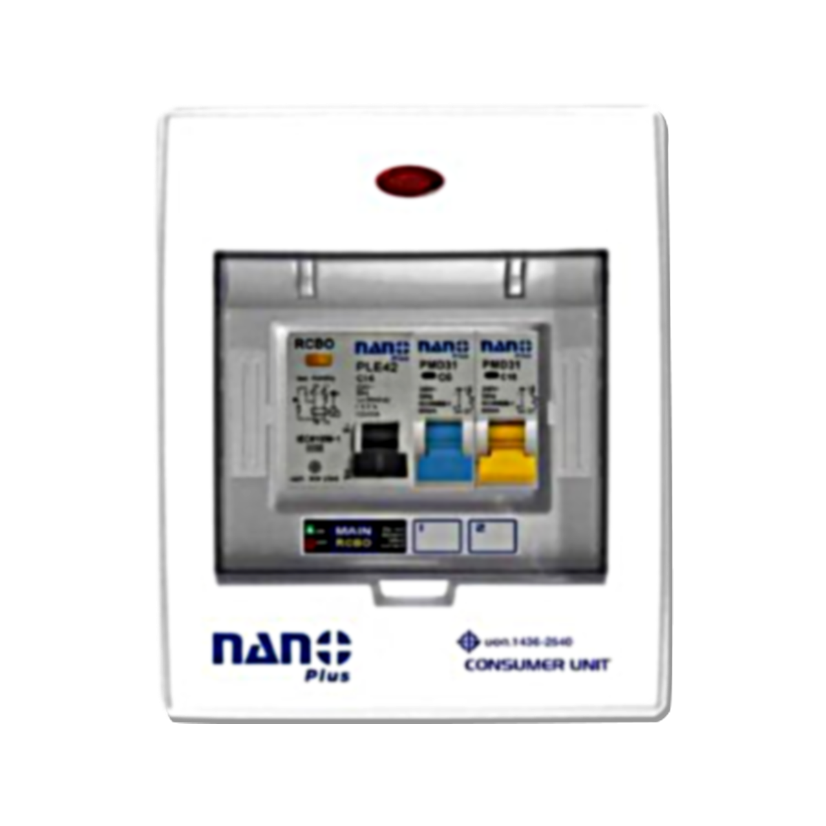 NANO ตู้คอนซูมเมอร์ยูนิต NANO PLUS เมน+2 ช่อง (พร้อม RCBO+ลูกย่อย)
