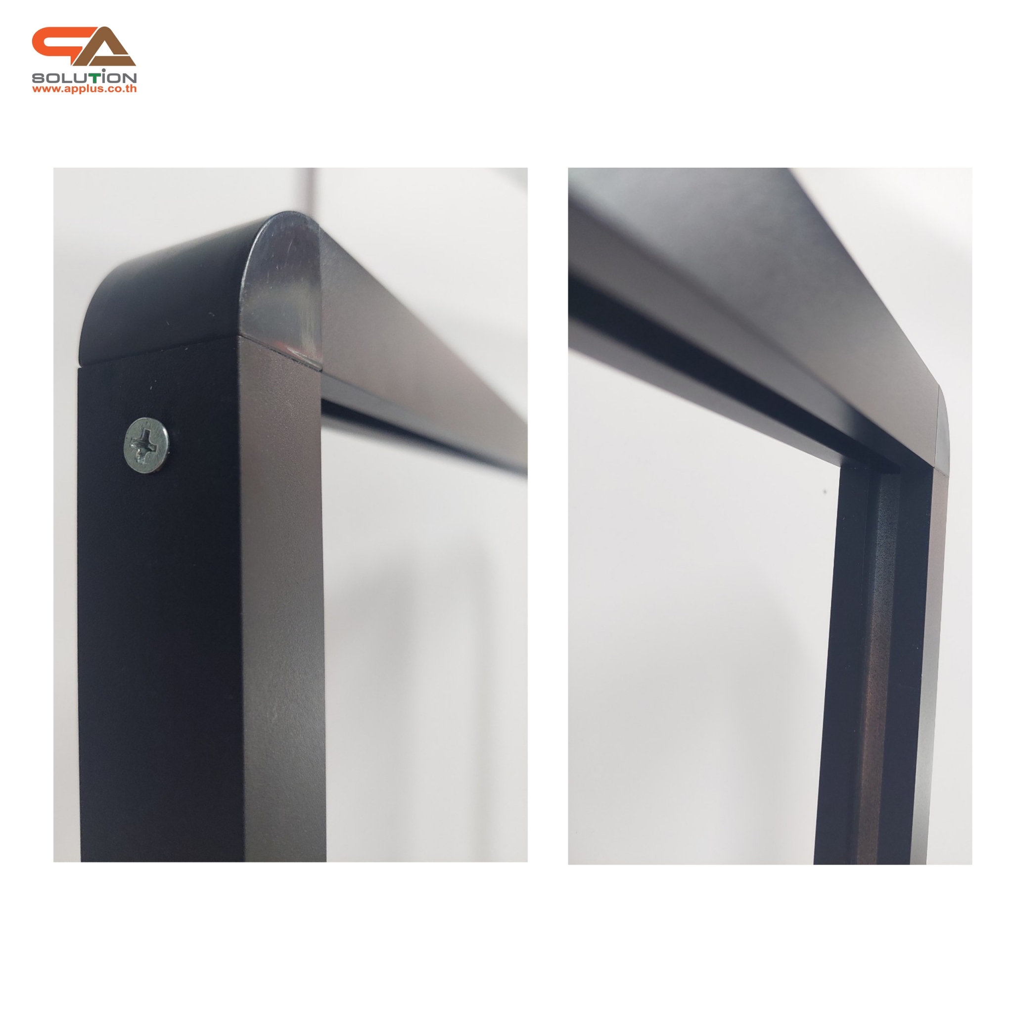 โปสเตอร์สแตนด์เหล็ก ฐานน้ำ สีดำ (W)60 x (L)80 x (H)151 cm. สอดงานด้านบน โชว์งานพิมพ์ 2 ด้าน