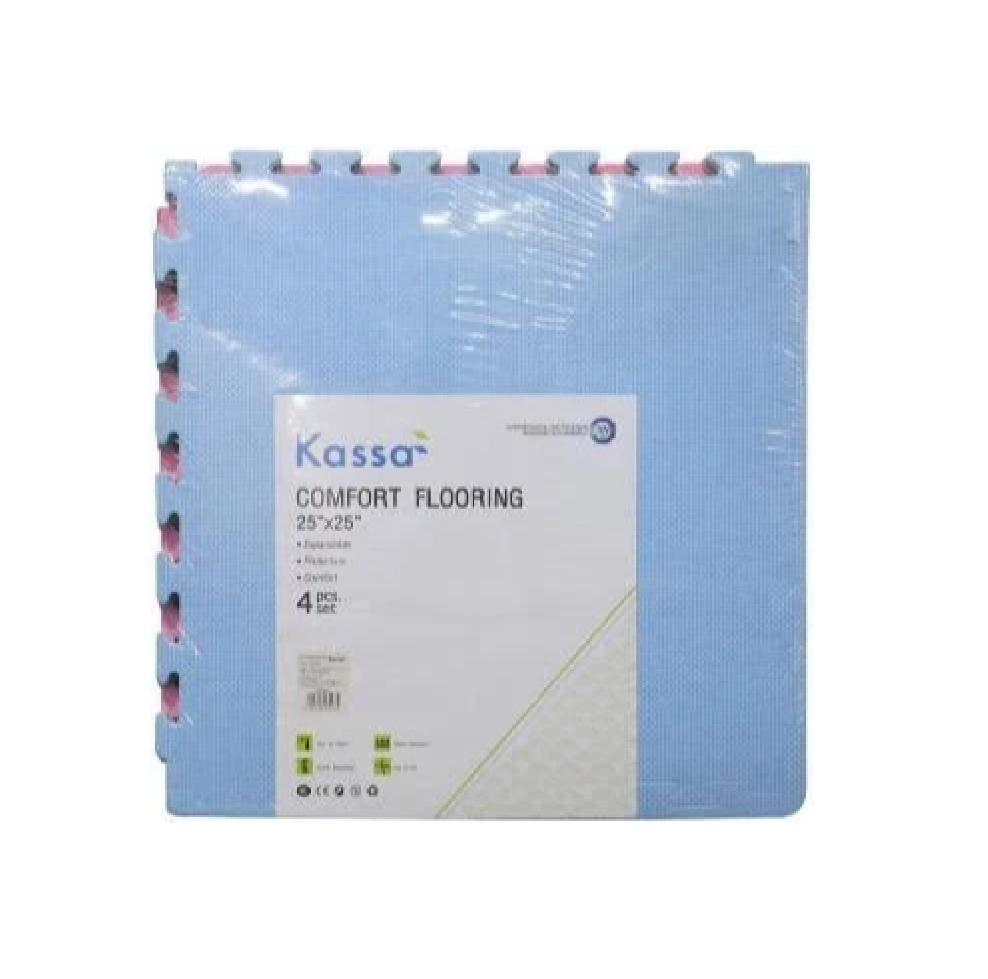 แผ่นโฟมปูพื้นทูโทน KASSA รุ่น HRED-15-PKBL ขนาด 60 x 60 x 1.8 ซม. สีชมพู - ฟ้า