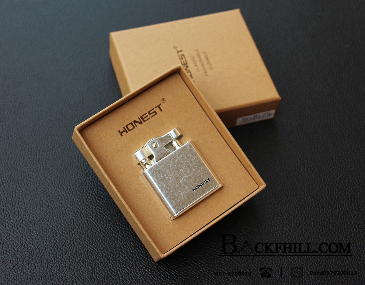 ไฟแชคทองเหลืองแท้ Honest Promise Luxury Lighter สีเงิน คลาสสิค ของแท้100%
