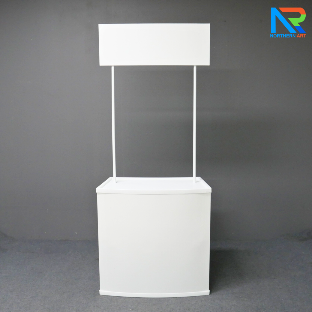 SALE ! โต๊ะชงชิม บูขชงชิม ขนาด (W)80.5 x (D)39 x (H)196.5 cm. โครงพลาสติกABS สีขาว พร้อมชั้นวางของ ถอดประกอบได้ แถมกระเป๋า 1 ใบ