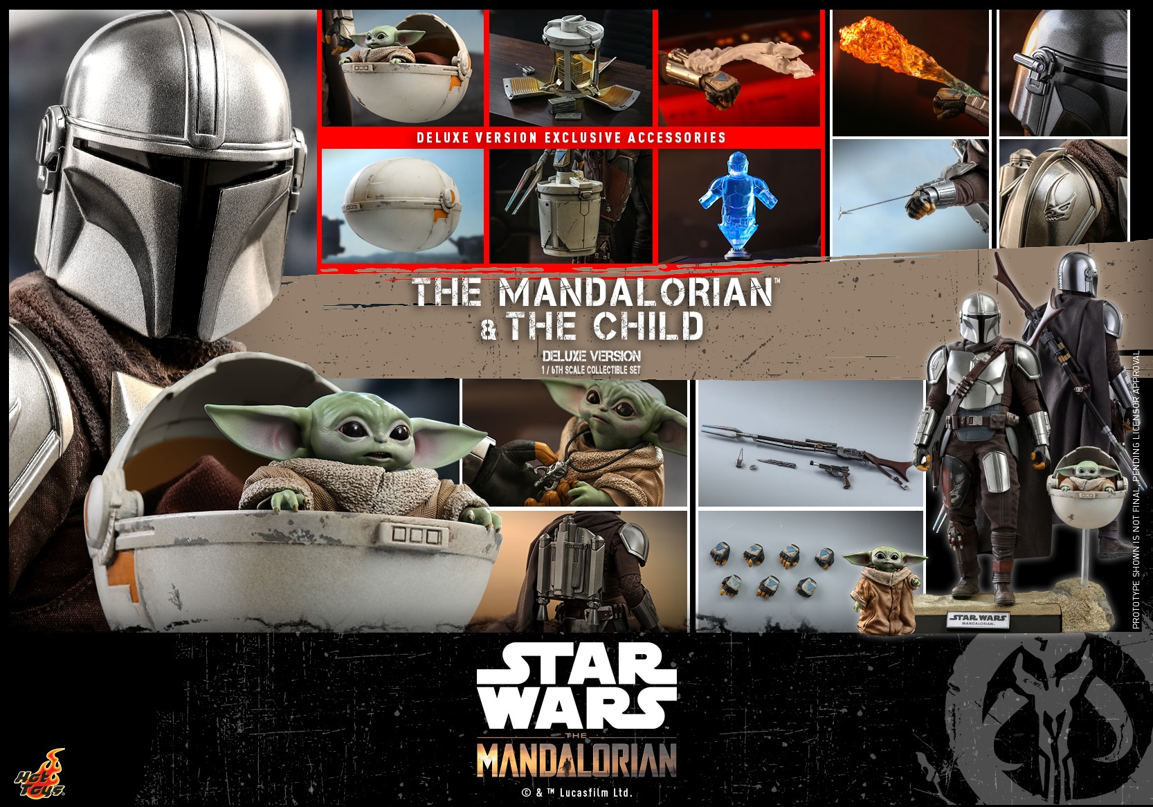 Hot Toys TMS015 The Mandalorian 1/6 The Mandalorian and The Child (Deluxe Version)