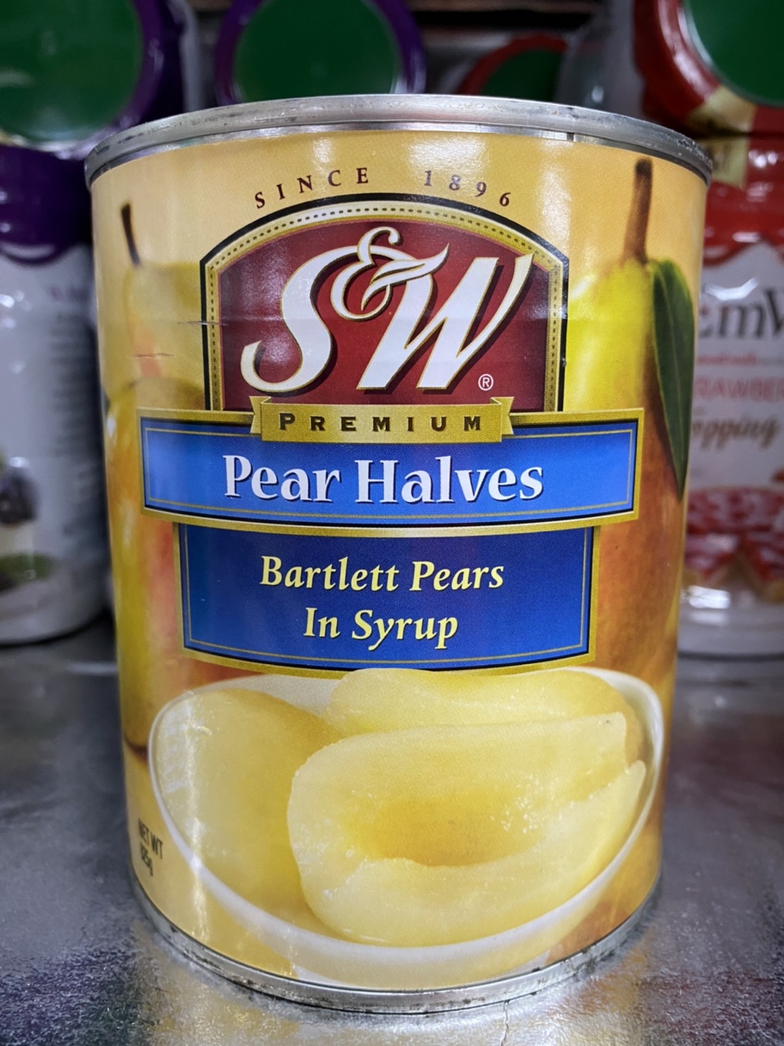 Pear Halves ลูกแพร์ครึ่งผลในน้ำเชื่อม ตรา S&W น้ำหนักเนื้อ 495กรัม