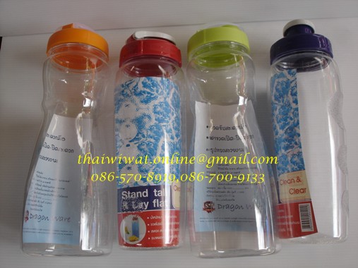 P00146 ขวดน้ำพลาสติกใส 1 ลิตร (ราคาส่งต่อ 12 ใบ)