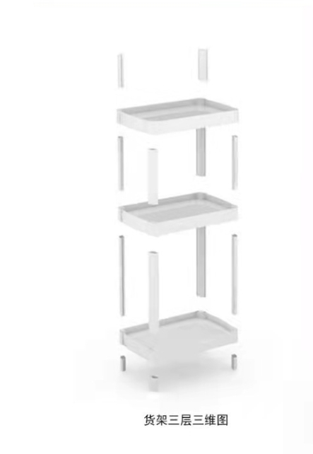 ชั้นวางสินค้าพลาสติก 3 ชั้น สีแดง ขนาด (W) 53 x (L) 35 x (H) 140 cm. น้ำหนักเบา ถอดประกอบได้