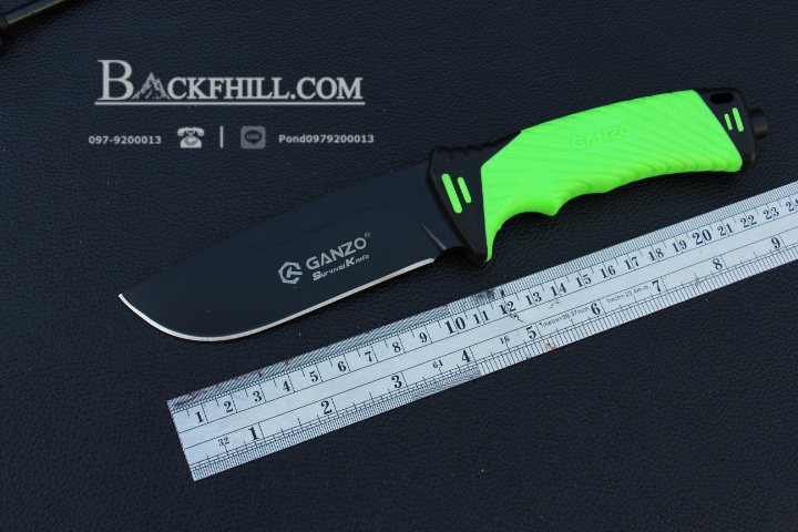 มีดเดินป่าใบตาย Ganzo Hunting Survival Knife กานโซ่ รุ่น G8012-LG ดำ-เขียว ของแท้ 100%