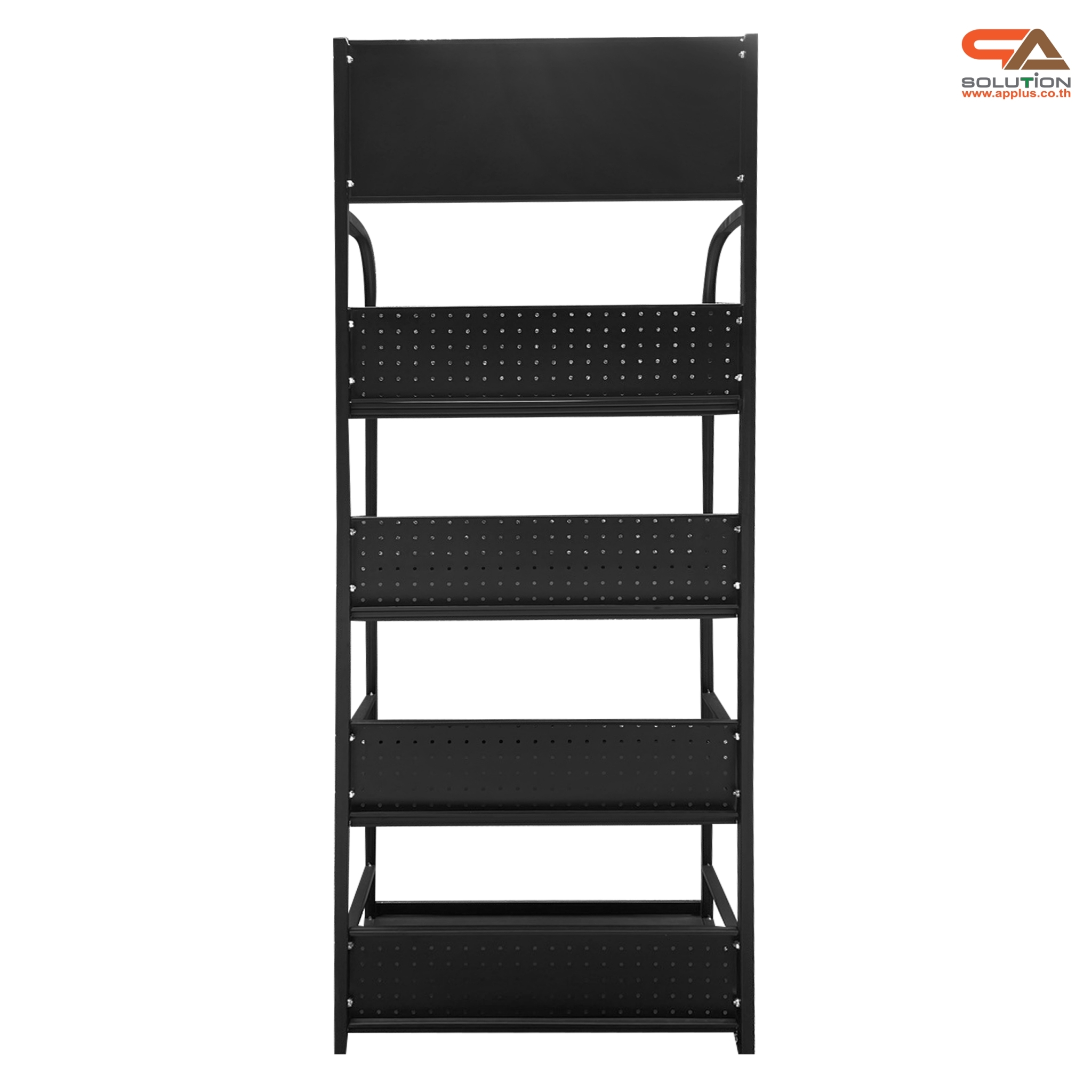 ชั้นวางสินค้าเหล็ก 4 ชั้น สีดำ ขนาด (W)60 x (D)30 x (H)160 ซม. ถอดประกอบได้