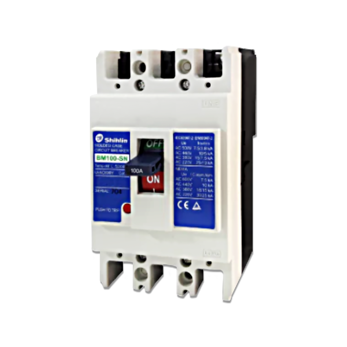 เซอร์กิตเบรกเกอร์ SHIHLIN/NANO MCCB 3 Pole BM-100SN