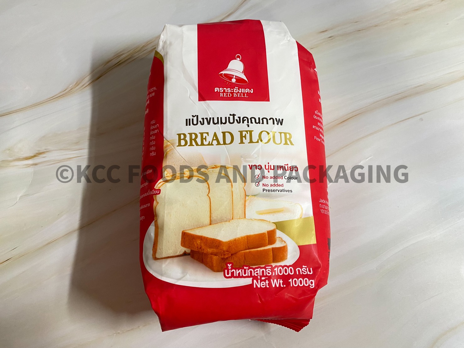 แป้งขนมปังคุณภาพ ตรา ระฆังแดง ขนาด 1000กรัม