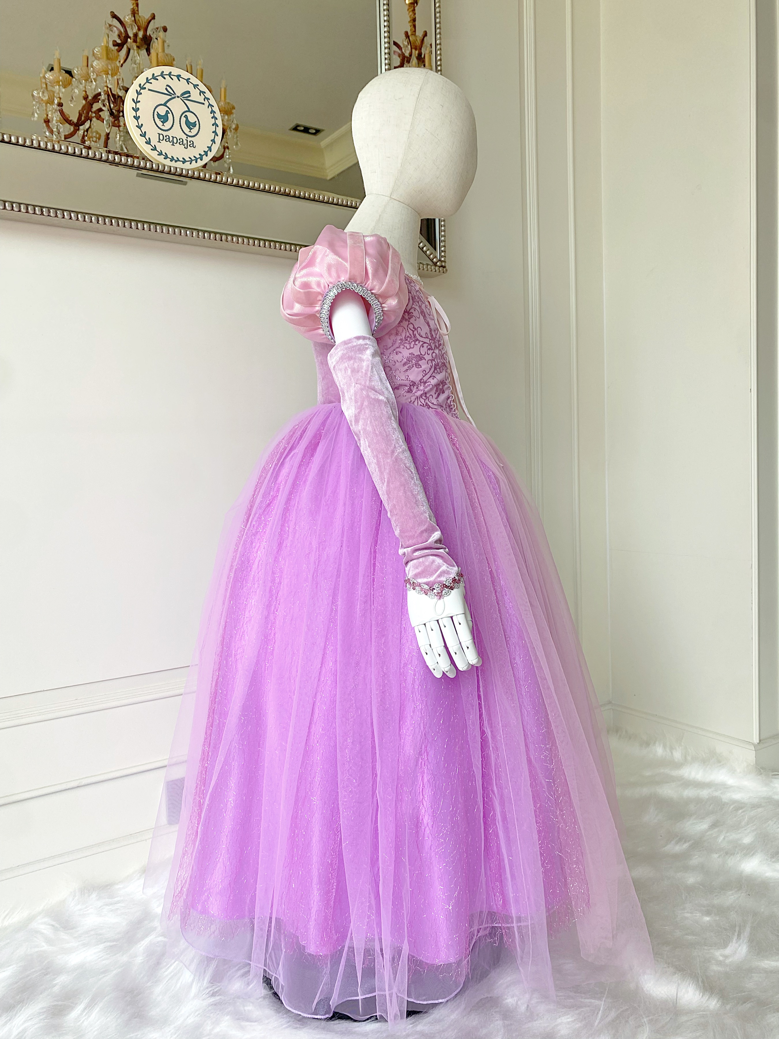 ชุดเจ้าหญิงราพันเซล รุ่นคลาสสิคยอดนิยม พร้อมปลอกแขนสวยหรู