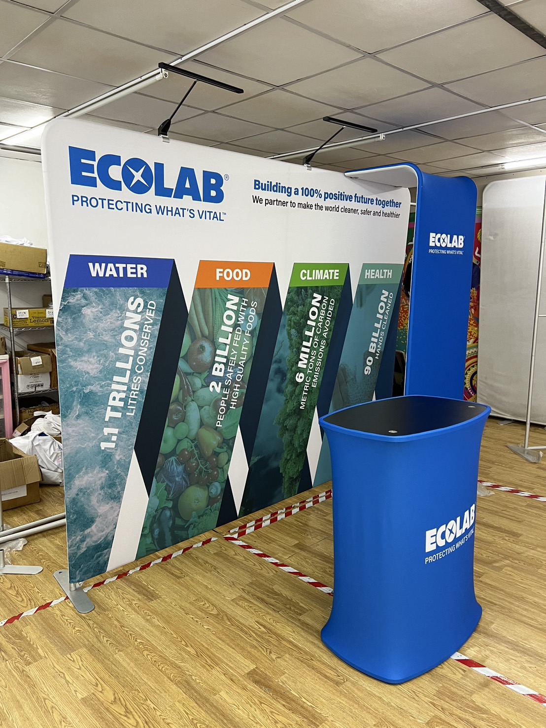 โคมไฟแบคดรอบ พร้อมขายึด รุ่น LED แสงสีขาว ใช้กับโครงแบคดรอบผ้า พร้อมAdaptor