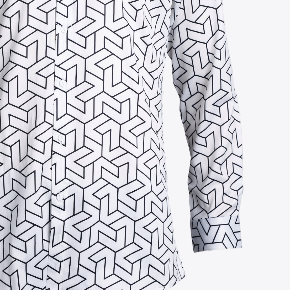 LM White Black Patterned Shirt