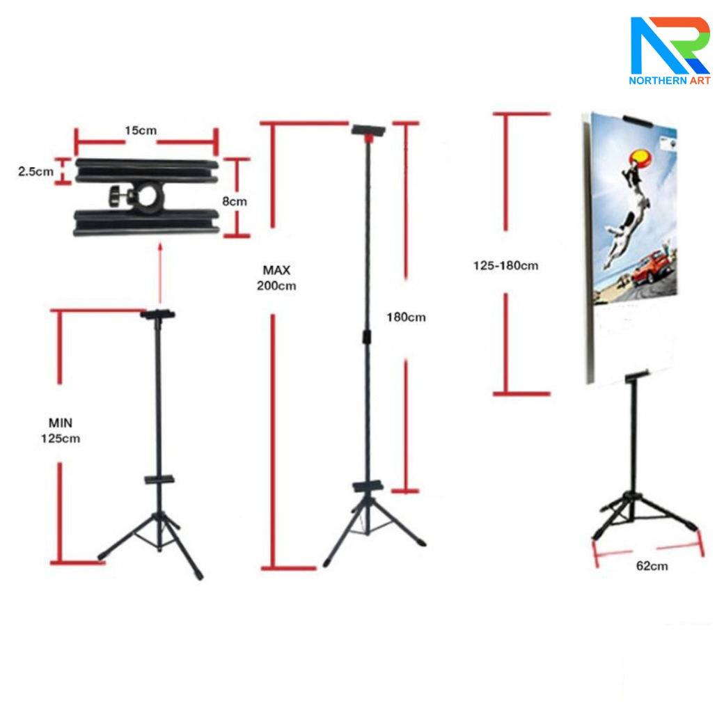 เช่าขาตั้งโปสเตอร์สแตนด์ เหล็ก 3ขา ปรับระดับได้ พับเก็บได้ พกพาสะดวก
