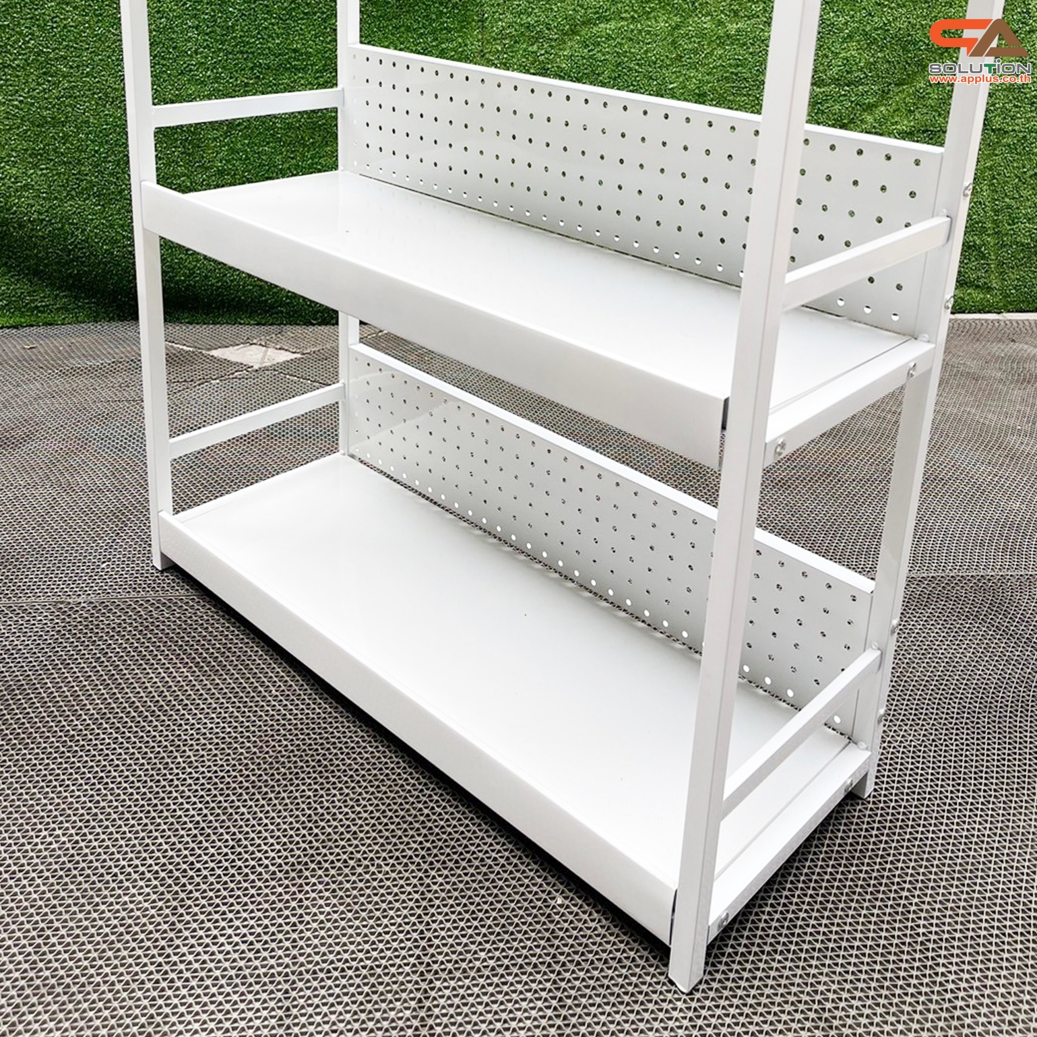 เช่าชั้นวางสินค้าเหล็ก 4 ชั้น สีขาว ขนาด (W)80 x (D)30 x (H)170 ซม. ถอดประกอบได้