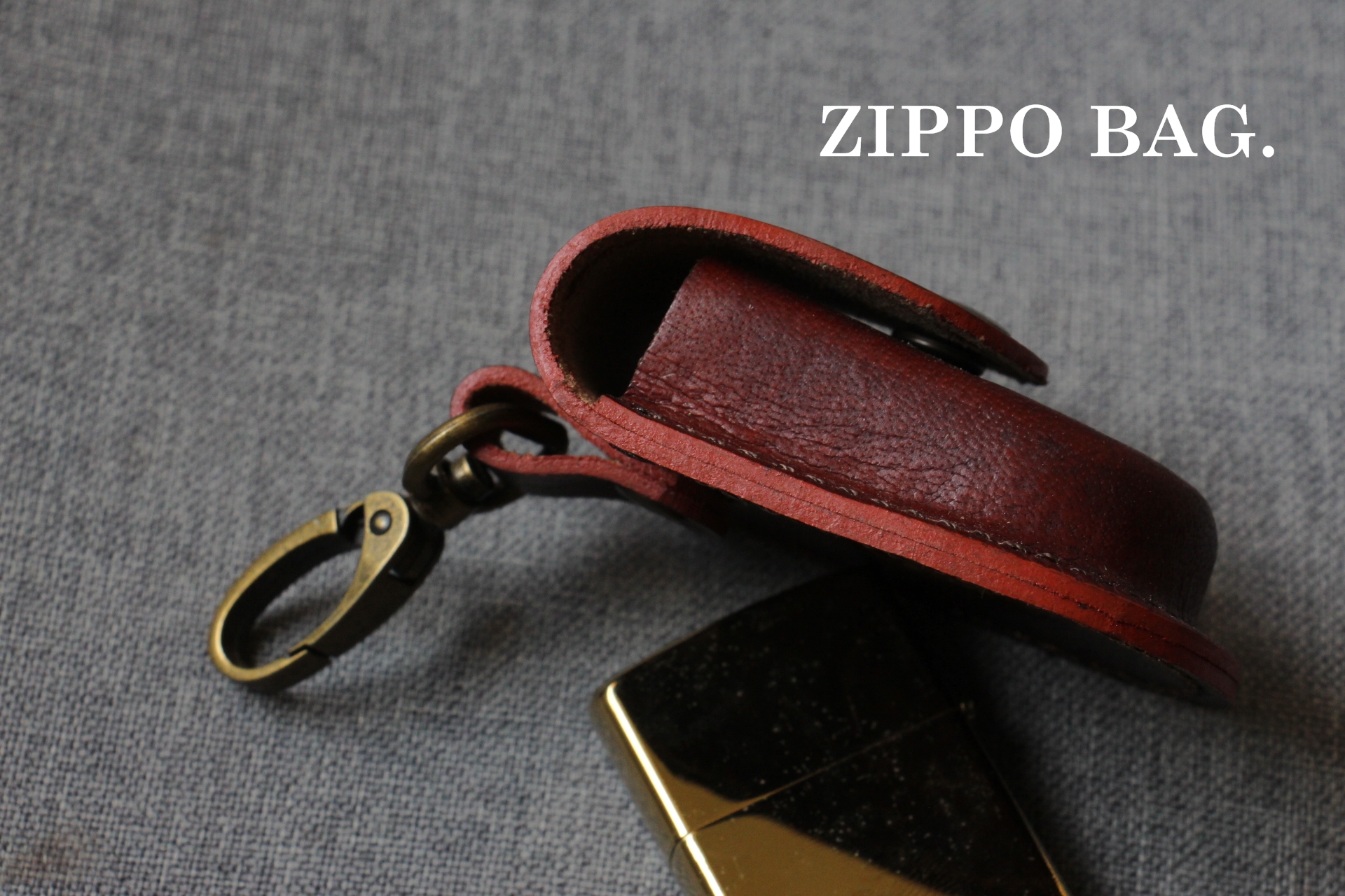 ซองหนังใส่ ZIPPO (สีน้ำตาล แดง) ซองหนังแท้สำหรับใส่ไฟแชค ZIPPO HANDMADE 100% By BACKFHILL.