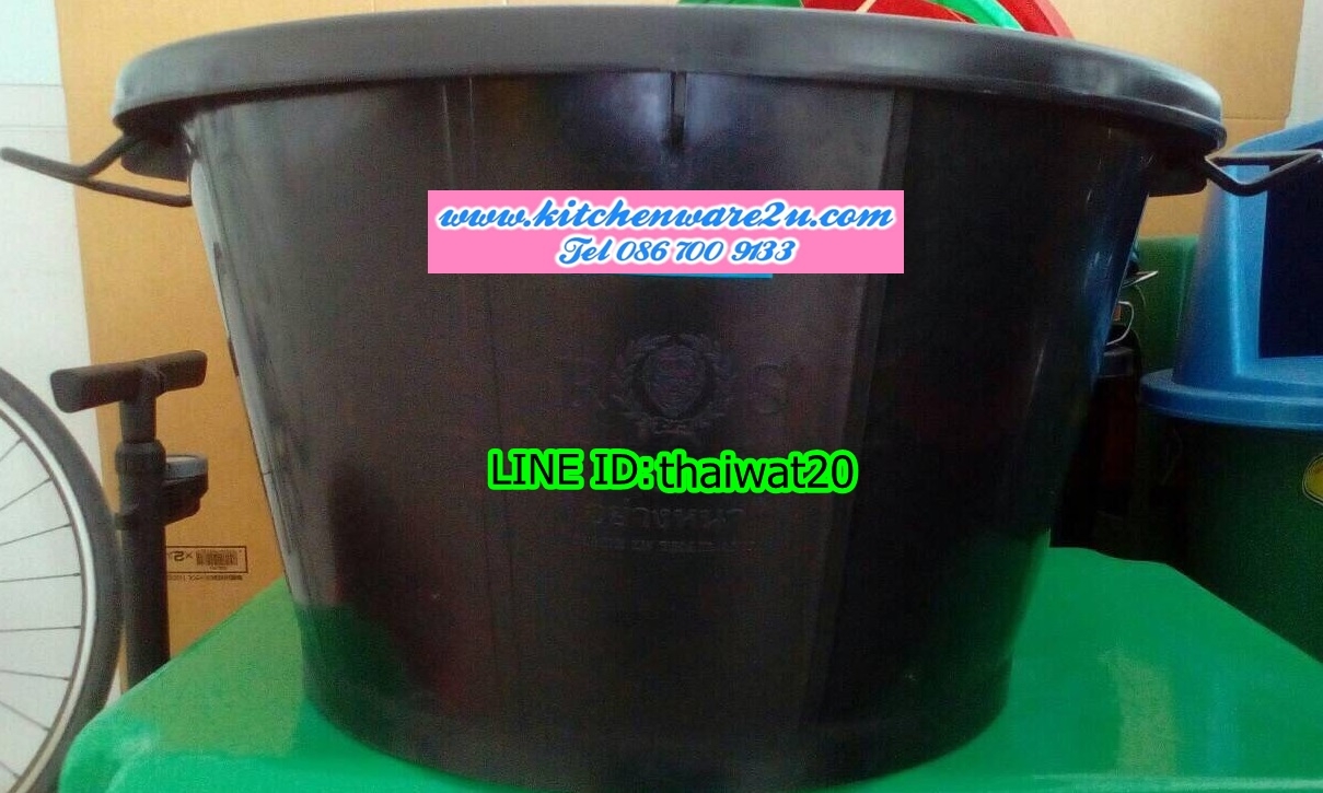 P08314 กะละมัง น.ส.8 NS สีดำ (54*54*29.5 cm) (ราคาส่งต่อ 1 โหล: 12 ใบ:เฉลี่ย 100 บต่อใบ)