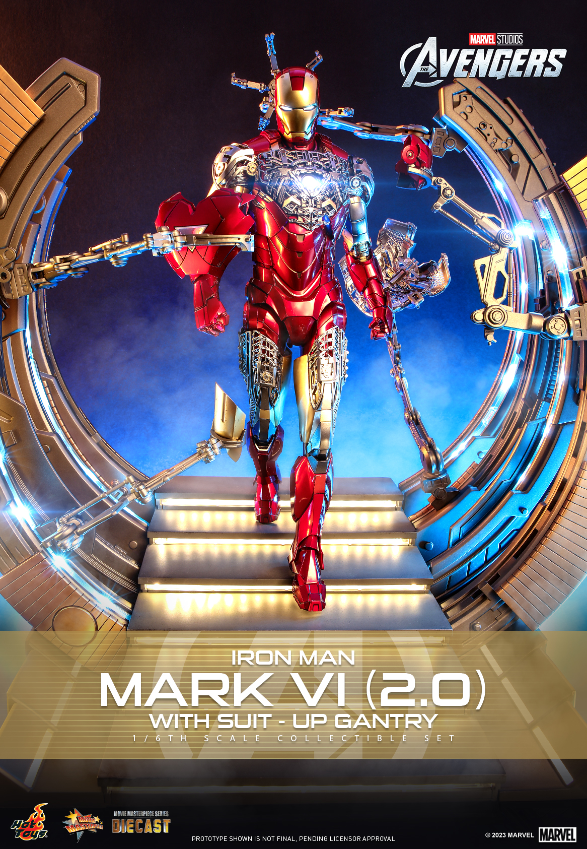 Hot Toys MMS688D53 1/6 The Avengers - Iron Man Mark VI (2.0) with Suit-Up Gantry