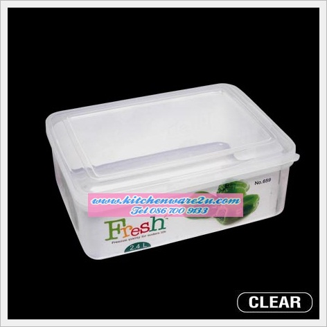 P05084 กล่องถนอมอาหาร Fresh 2.4 ลิตร (กว้าง 16.5 ยาว 22.1 สูง 8.5 ซม.) เกรดเอ คุณภาพดี Food grade No.659 ราคาส่งต่อ 1 โหล: 12 ใบ:เฉลี่ย 50 บ/ใบ