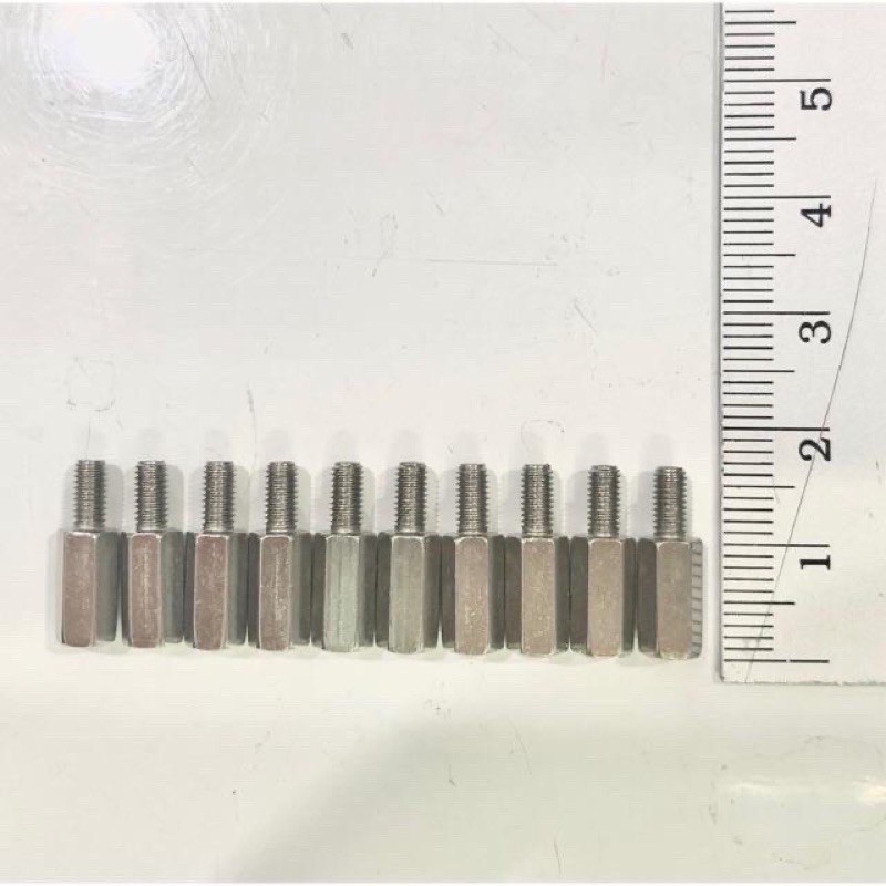 เสา Nut screw M3 น็อตสกรู 6 เหลี่ยม male-female สีเงิน