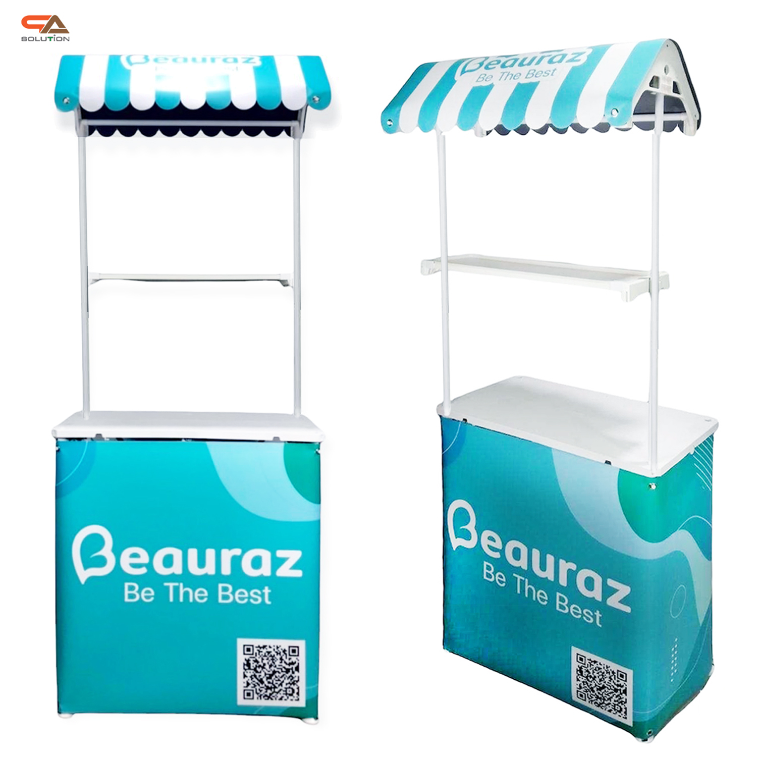 โต๊ะชงชิม บูธชงชิม รุ่นมีหลังคา ขนาด (W)78 x (D)40 x (H)185 cm.พร้อมชั้นวางของ หลังคา ถอดประกอบได้ พร้อมกระเป๋า 1 ใบ