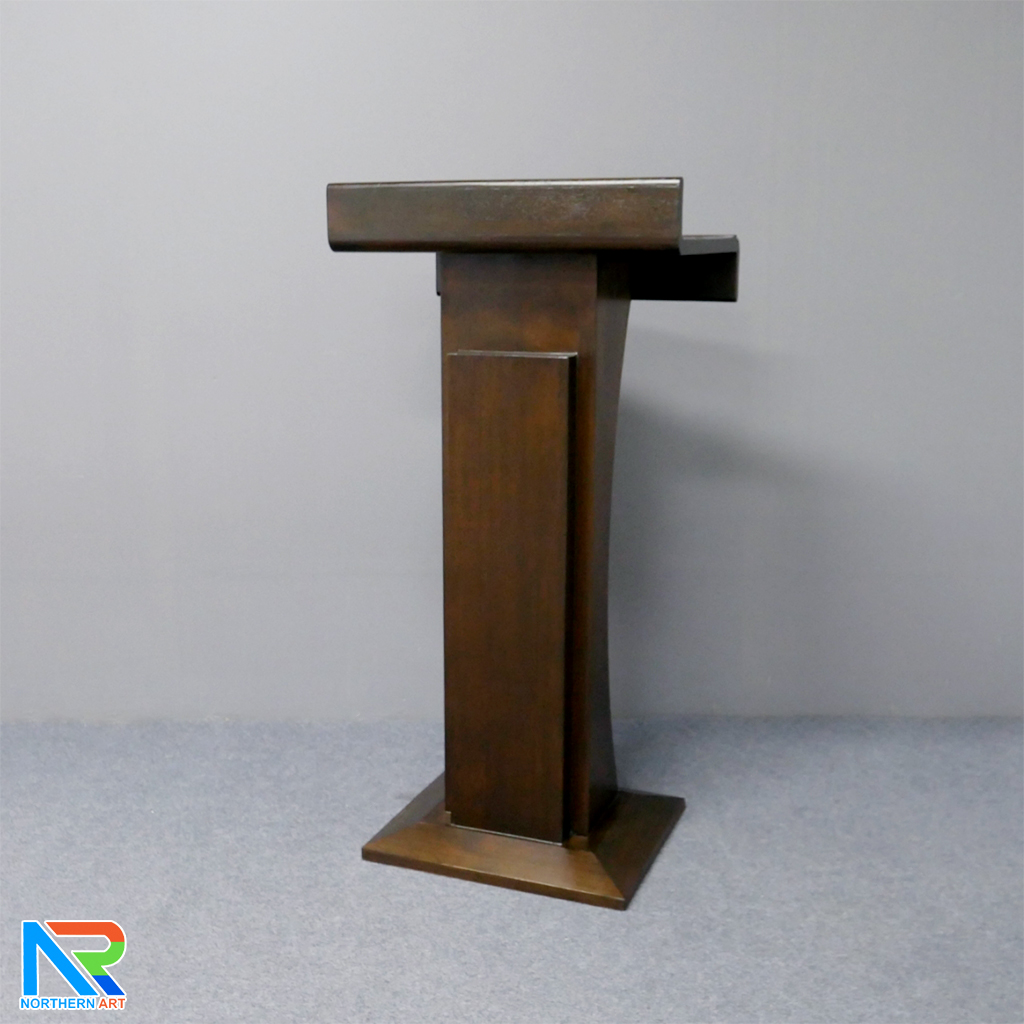 โพเดียมไม้ สีโอ๊ค ทรงโมเดิร์น TOPตรง ขนาด (W)55 x (L)42 cm. สูง 111 cm.