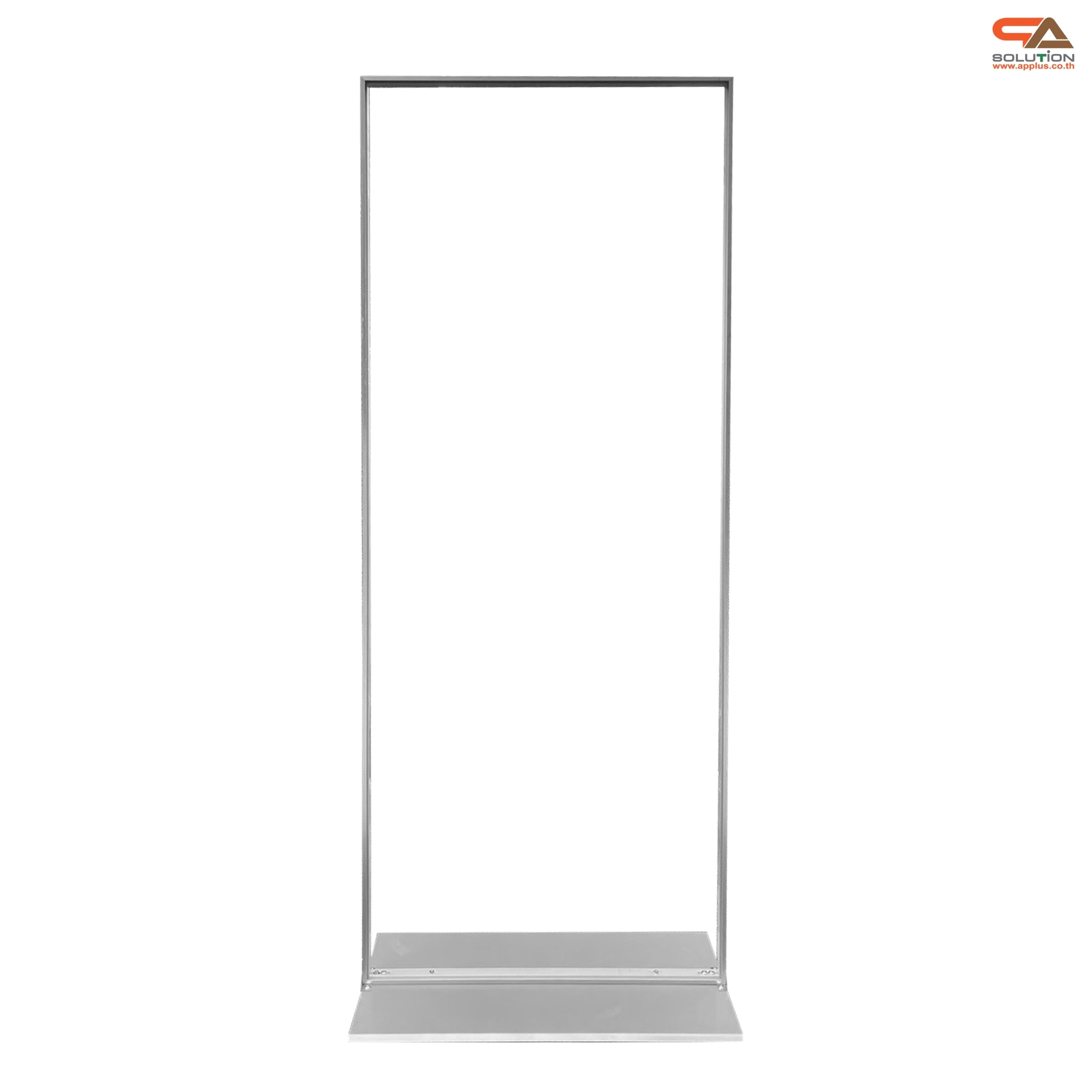 ป้ายตั้งพื้น รุ่นLUXURY ขนาด 80x200 ซม. โครงอะลูมิเนียม ฐานเหล็กหนา โชว์งานพิมพ์ 2 ด้าน ถอดประกอบได้