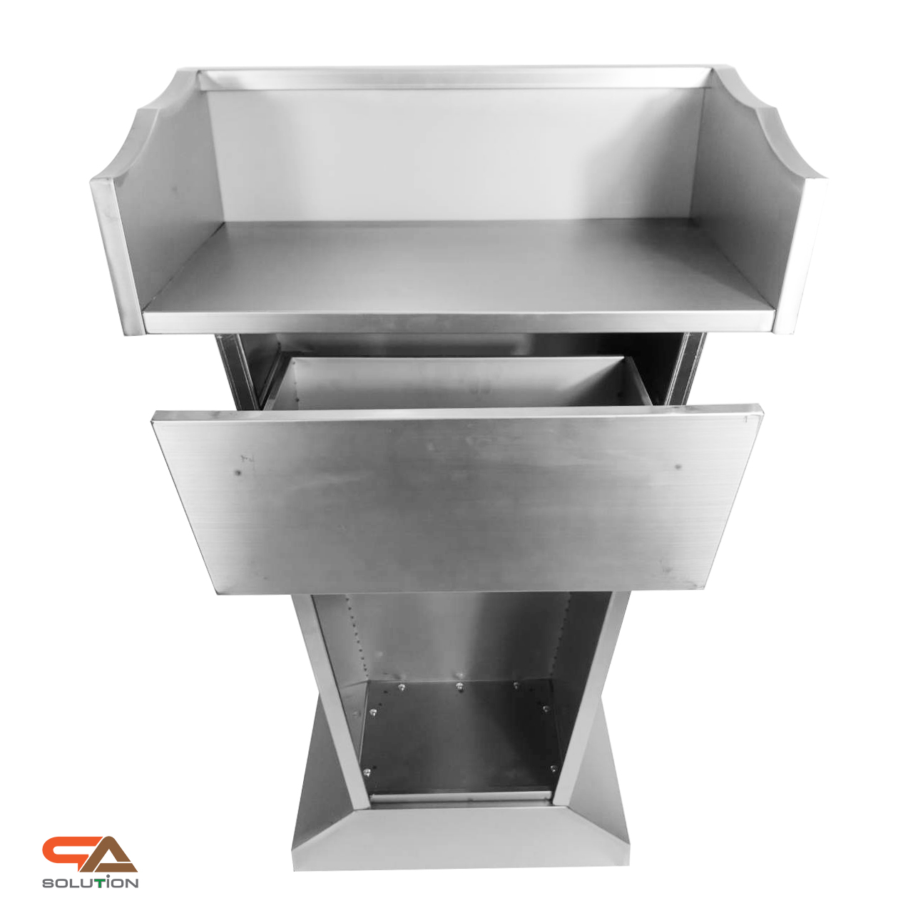 CLEARANCE SALE!โพเดียมสแตนเลส เกรด304 พร้อมลิ้นชัก ไม่เป็นสนิม ขนาด (W) 69.5 x (L) 36 ซม. สูง 112 ซม.