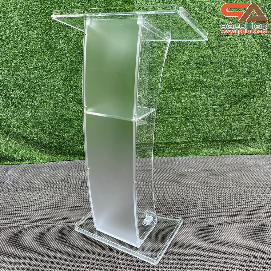 เช่าโพเดียมอะคริลิค LED-02 ขนาด (W) 60 x (L) 40 x (H) 108 cm. เรืองแสงLED เปลี่ยนสีได้ พร้อมรีโมท พร้อมบริการรับ-ส่ง กทมฯและปริมณฑล