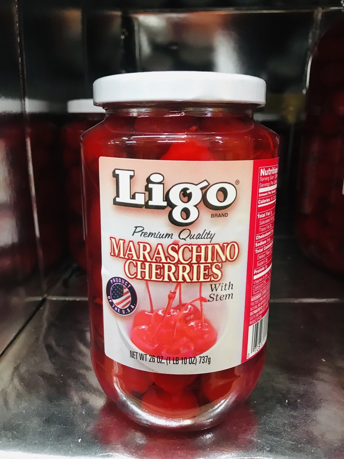 Ligo-มาราสชิโนเชอรี่แดงมีก้าน 26oz.