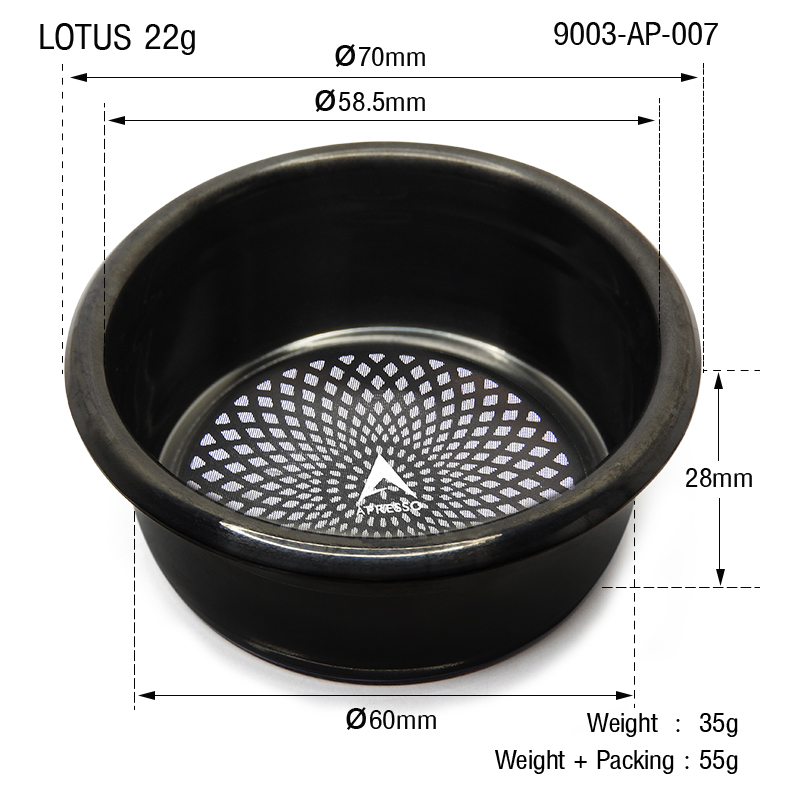 ตระกร้ากรอง APRESSO BLACK LOTUS 22g