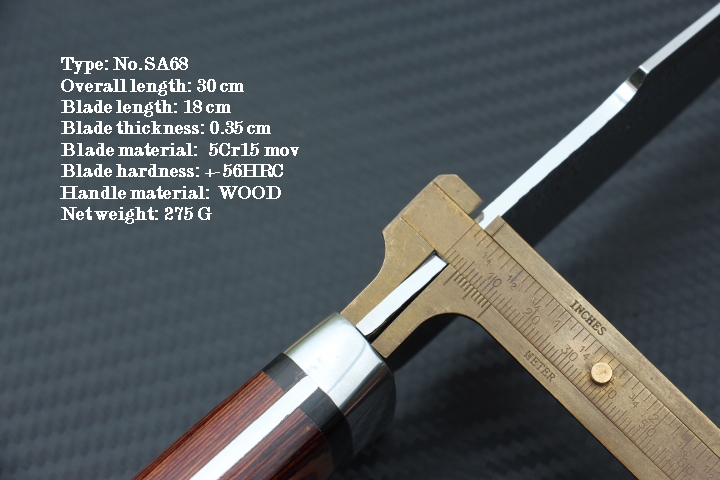 มีด COLUMBIA รุ่น SA68 ใบตอกลายขรุขระ ด้ามไม้อย่างดี พร้อมซองไนลอน