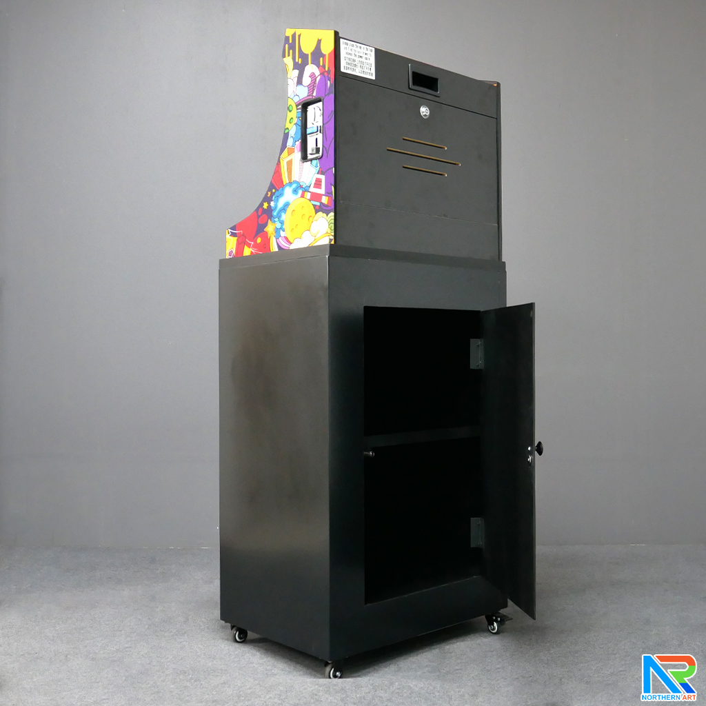 เช่าตู้เกมส์กดตั้งพื้น พร้อมเกมส์นับ 1,000+ มีลำโพงและเพลงในตัว เล่นพร้อมกันได้ 2 คน ขนาด (W)59 x (D)42 x (H)144cm